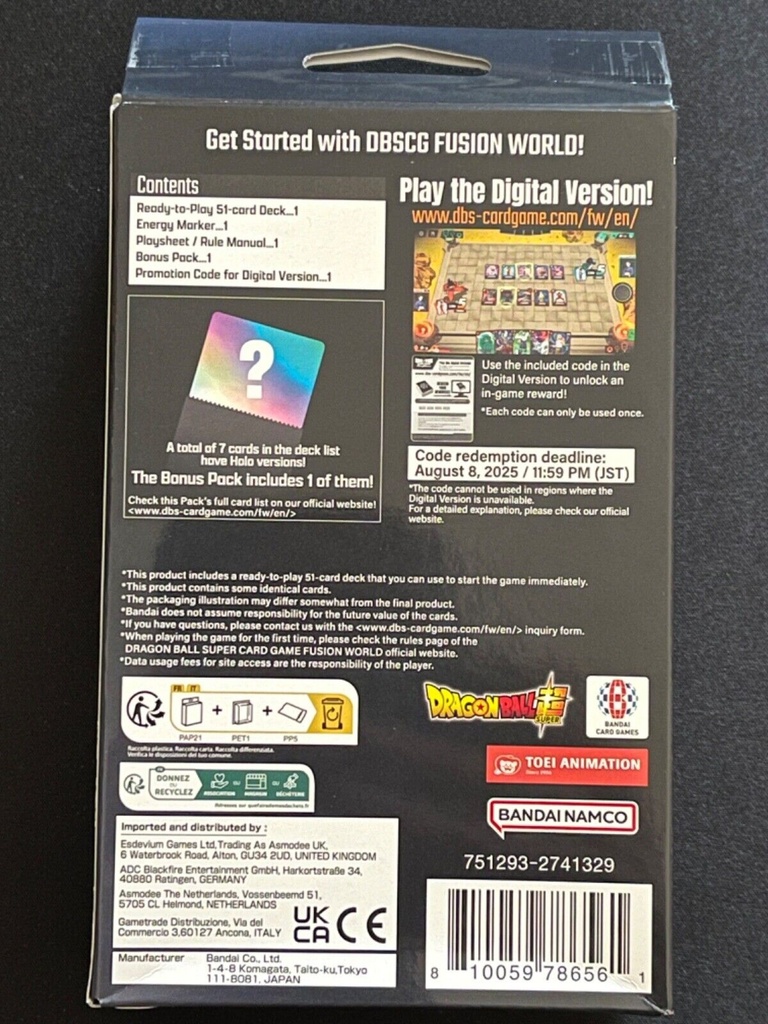 Dragon Ball Super Card Game Fusion World Bardock Starter Deck