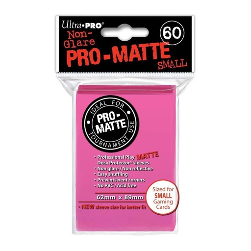 [FUN-UP-MAT-62x89-60-ROSBRI] Fundas Small 62mm x 89mm Pro Matte Rosa Brillante (60 fundas) Ultra Pro
